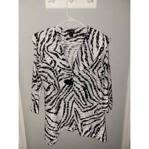 Multiples zebra print Women jacket size small